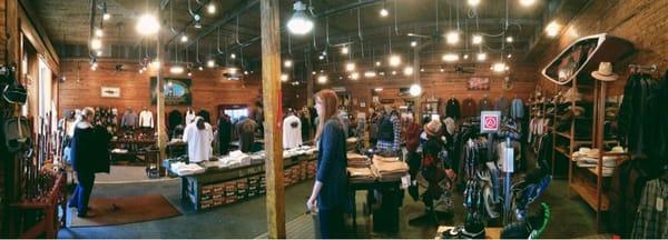 Panorama of Gruene Outfitters front room.