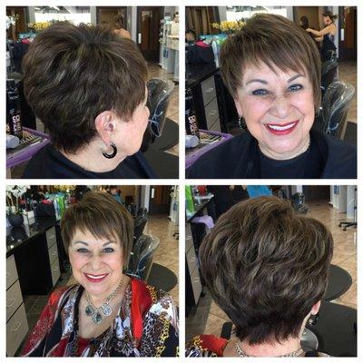 Color/highlights and hair cut