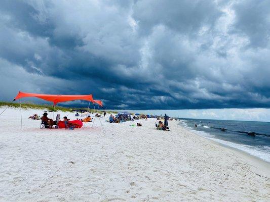 Stormy skies, rolling Thunder, still a beautiful beach day :)