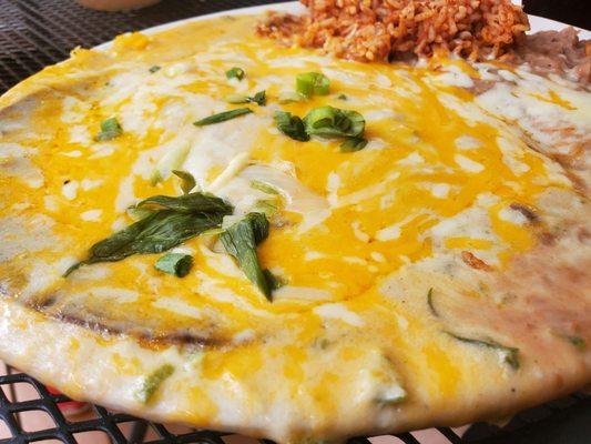 Blue Corn Enchiladas made with the white sauce. Yum yum yum