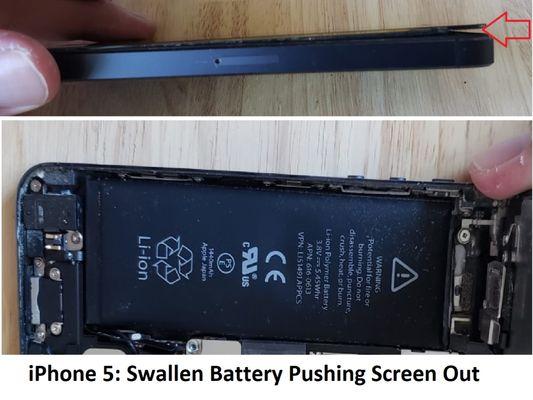 iPhone 5: Swollen Battery Pushing Screen Out