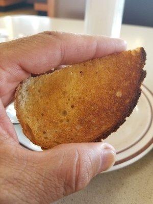 Toast was small but perfectly made.