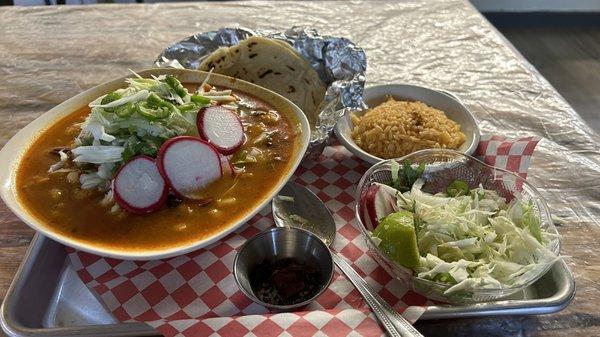 Pozole time!!!!! Gotta add your own flavor to it!! Mine has to be the spicy type with everything in it!