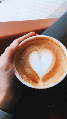 Latte from the Harvest market coffee bar! Great place to study on a rainy day.