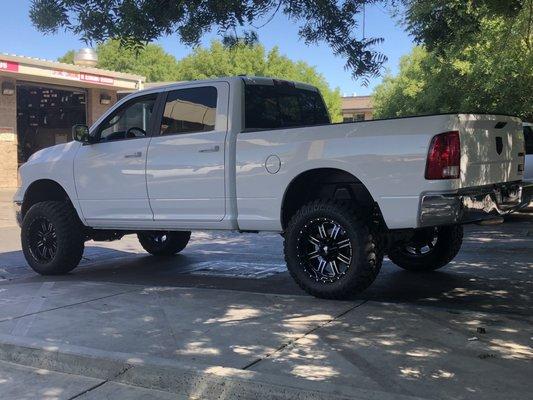 Thanks for the 6 inch lift and new rims and tires!