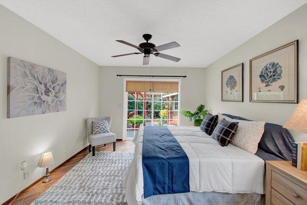 Love the sliding door to the master bedroom