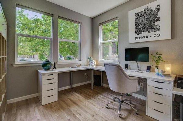 A clean, crisp office makes the home feel organized.