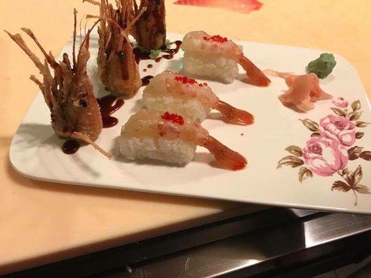 Sweet shrimp sushi