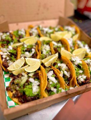 Taco boxes! Buy 9 tacos get 3 free Fridays or $2 taco Tuesdays!!