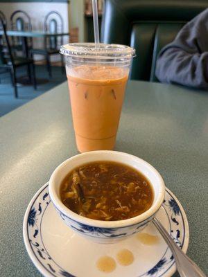 Yummy Thai Tea, and Hot & Sour Soup!!