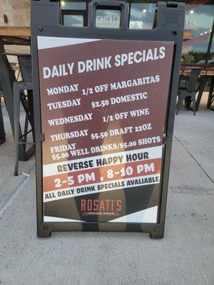 Sidewalk Menu Specials...