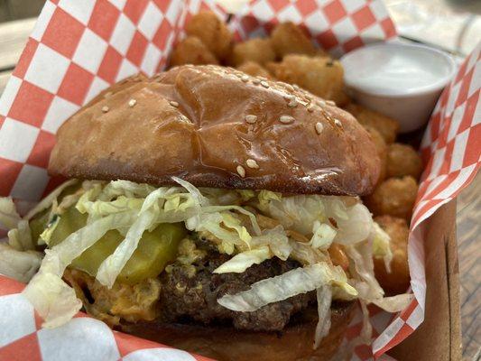 Matrix Burger Sriracha Ranch Tots