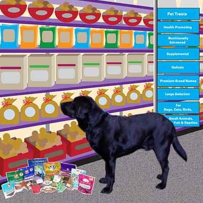 Vet Med carries a large selection of healthy pet treats for all types of domestic pets.