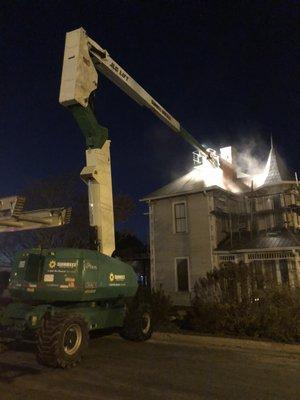 Some late night cut and tuck work on a home in Mocksville NC