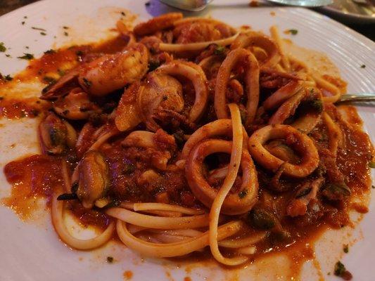 Pescatore, mussels, shrimp, scallops, calamari shells off.