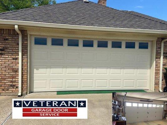 New Steelback Door Install / Two Car Garage Size 16x7 / Color almond / Short panel /  Windows