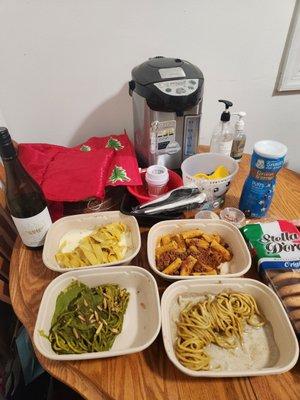 Pasta Tasting (serves 2 People)  Call Me Alfredo  Mr. Green  Pecorino Lovers  Don't Touch My Protein