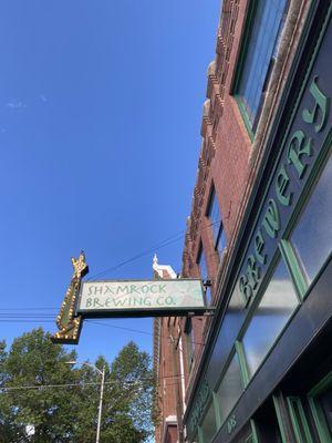 Sign above the brewery it lights up too