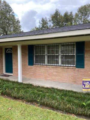 Painted and repaired the fade of the house, also painted the shutters from Brown to Blue Peacock including the door as well.