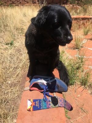 Coco only rocks run flagstaff socks and shoes when she hits the Sedona trails. M