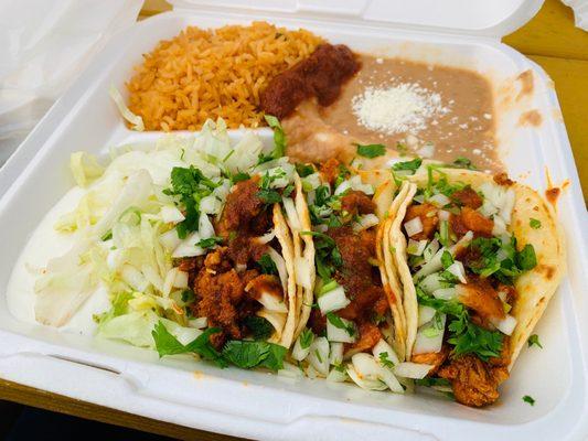 Chicken taco plate