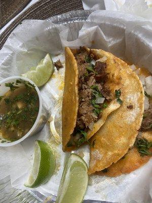 Tasteless birria and consume + extremely dry meat.