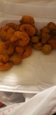 Fried shrimp & fried okra