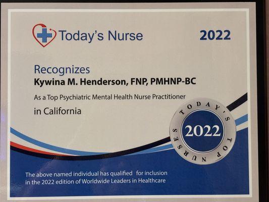 Rated Top-Psychiatric Mental Health Provider 2022.