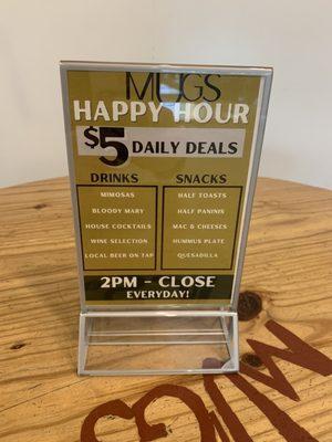 Happy Hour menu