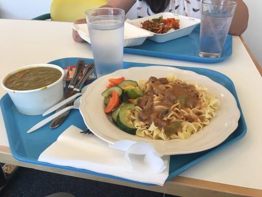 Beef Stroganoff and Split Pea Soup