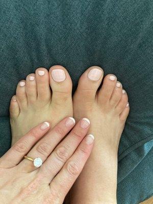 French manicure and pedicure