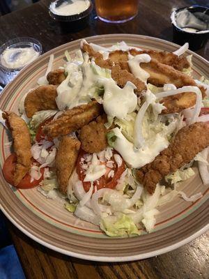 Fried chicken salad