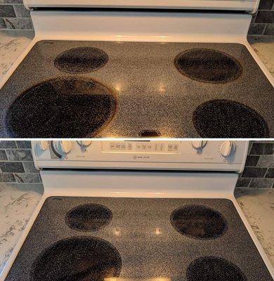 Glass Stove Service before & after