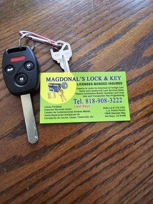 Thank you so much Magdonolds Lock & key! So professional and quick...will always recommend