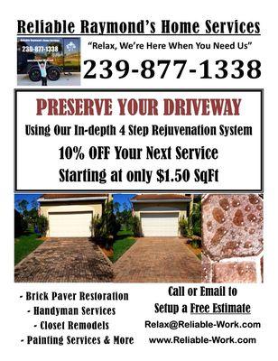 Unprotected brick pavers will lead to replacement