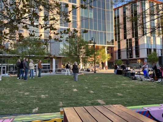 For their grand opening they had a band and outdoor games.