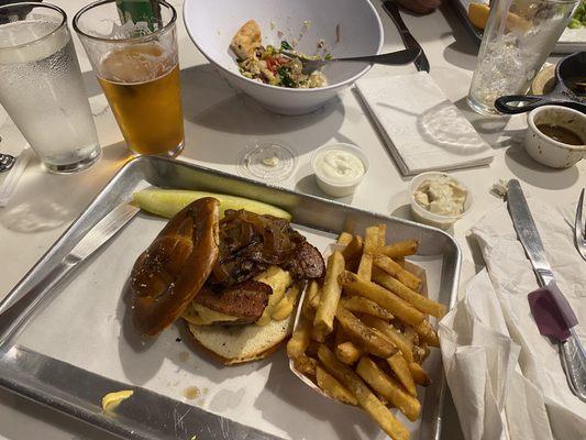 Brewery burger with truffle fries