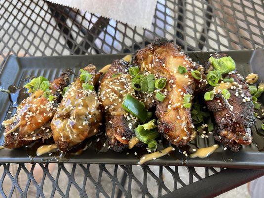 Asian style smoked wings appetizer - delicious