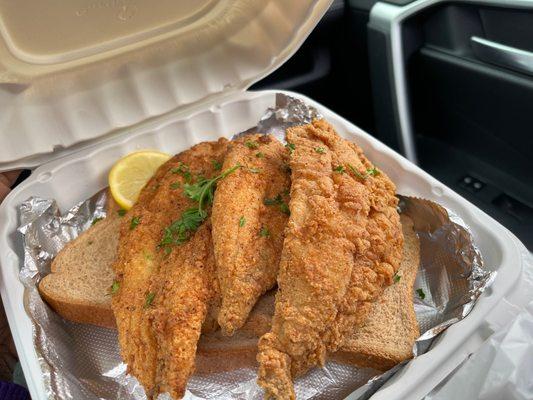 Fried Whiting (fish) Sandwich