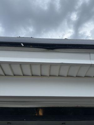 Damaged gutter from the install