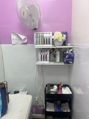 Inside private waxing area