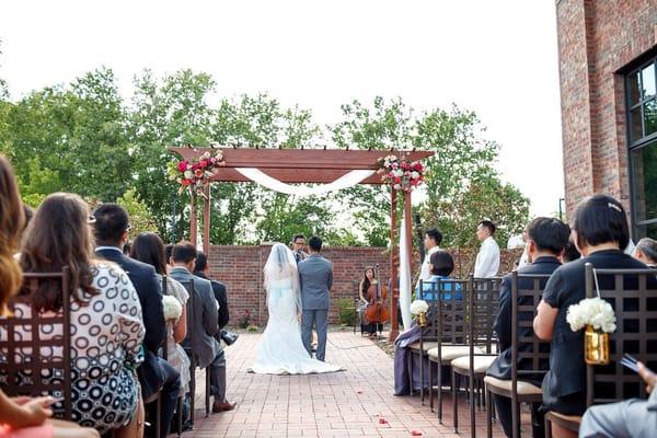 flowers on the arch/arbor