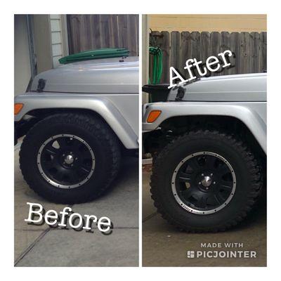 Before and after the 2" lift.