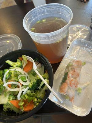 Vegetable Pho and Spring Roll