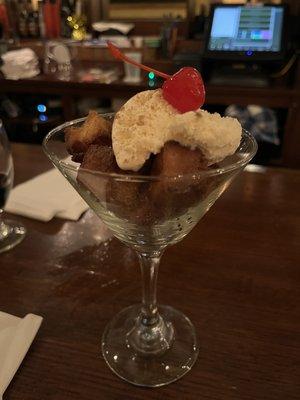 Fried Bread Pudding with ice cream - yum!