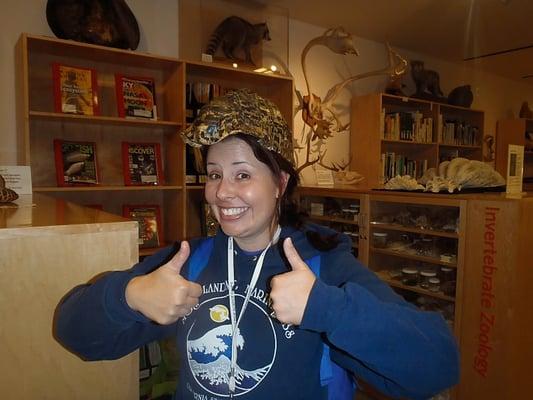 Instructor having fun in the CalAcademy store