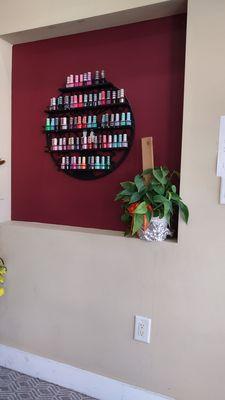 More nail polishes in the waiting area