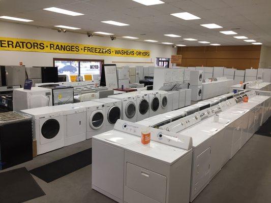 WE HAVE A WIDE VARIETY OF HOME APPLIANCES TO CHOOSE FROM ALL WITH WARRANTIES. CHECK US OUT AND STRETCH YOUR DOLLARS!