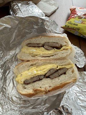 $5 sausage & egg on a roll