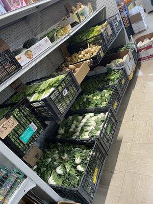 Fresh veggies on Thursdays!  Most of them had the correct veggie name on the sides of the crate.